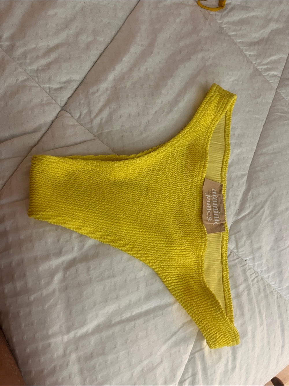 Yellow Textured Bikini Bottom